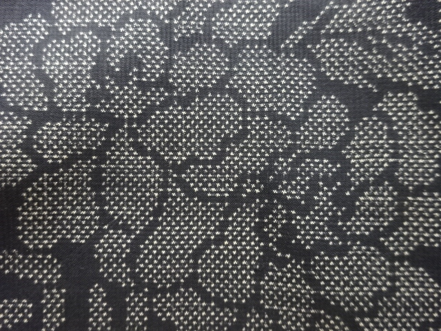 JAPANESE KIMONO / ANTIQUE KIMONO / SILK / DORO OSHIMA TSUMUGI / WOVEN PEONY / 5MARUKI